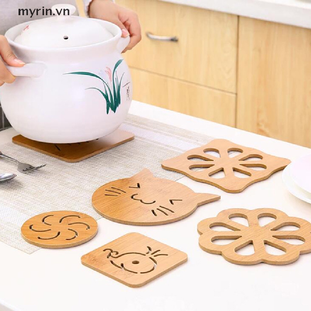 1 Miếng Lót Nồi Bằng Gỗ Tre Dày Cách Nhiệt Chống Trượt