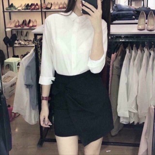 Áo sơ mi trắng công sở uni dài tay