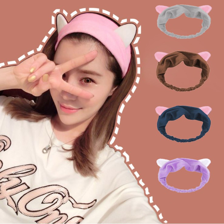 Băng Đô Tai Mèo Turban Rửa Mặt Dễ Thương Cute - Phụ Kiện Tóc Bờm Hàn Quốc