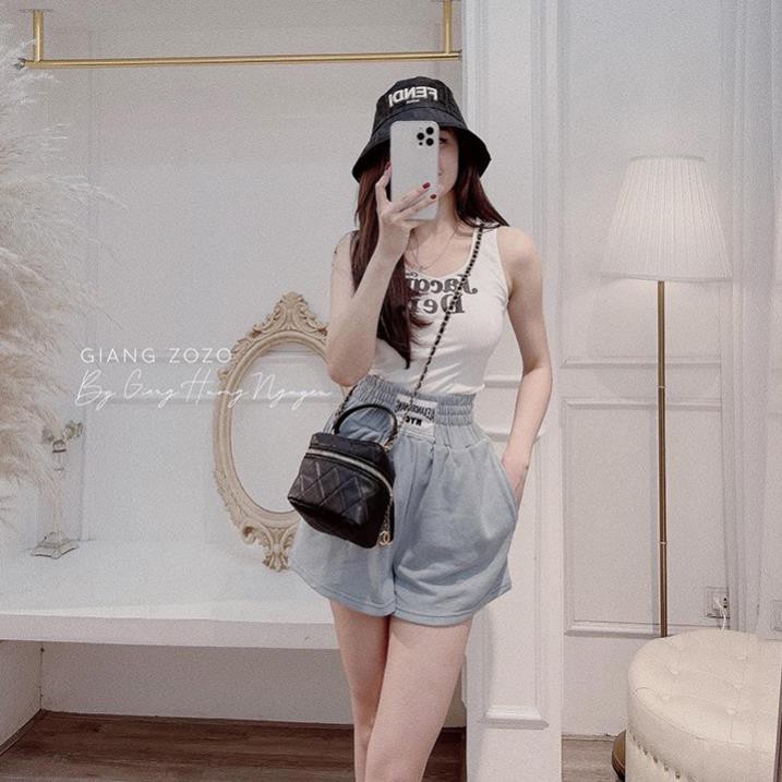 Set áo trắng kèm quần short xanh dương cotton siêu mát | BigBuy360 - bigbuy360.vn