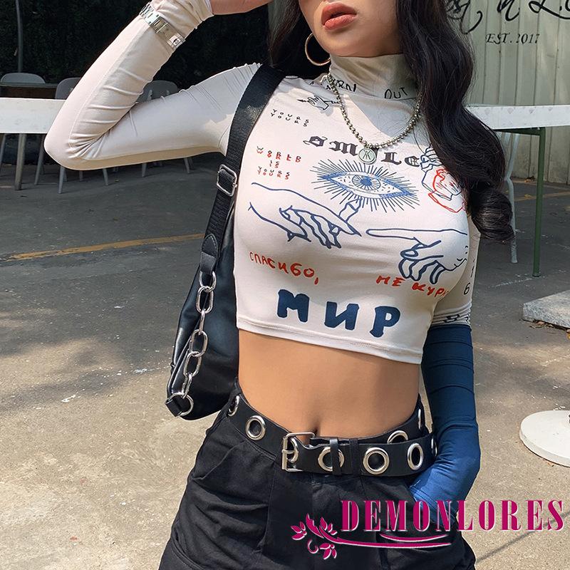 Áo Thun Dài Tay In Họa Tiết Thời Trang Dành Cho Nữ