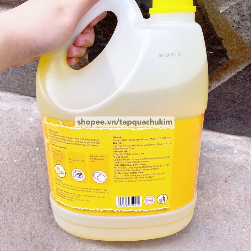 [TIẾT KIỆM MÙA CÔ VY] Nước rửa chén HARU 4KG hương CHANH không hại da tay chuẩn công nghệ Hàn Quốc - tapquachukim