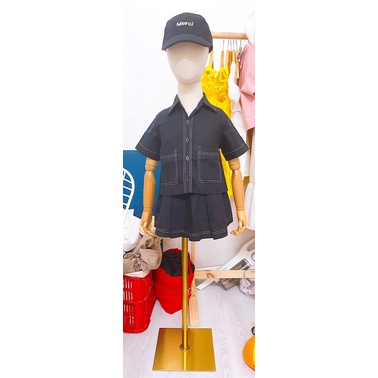 SET ĐỒ BỘ CHO BÉ GÁI, ĐỒ BỘ VÁY LINEN THIẾT KẾ CỰC NGẦU CHO BÉ GÁI SIZE 9-17KG