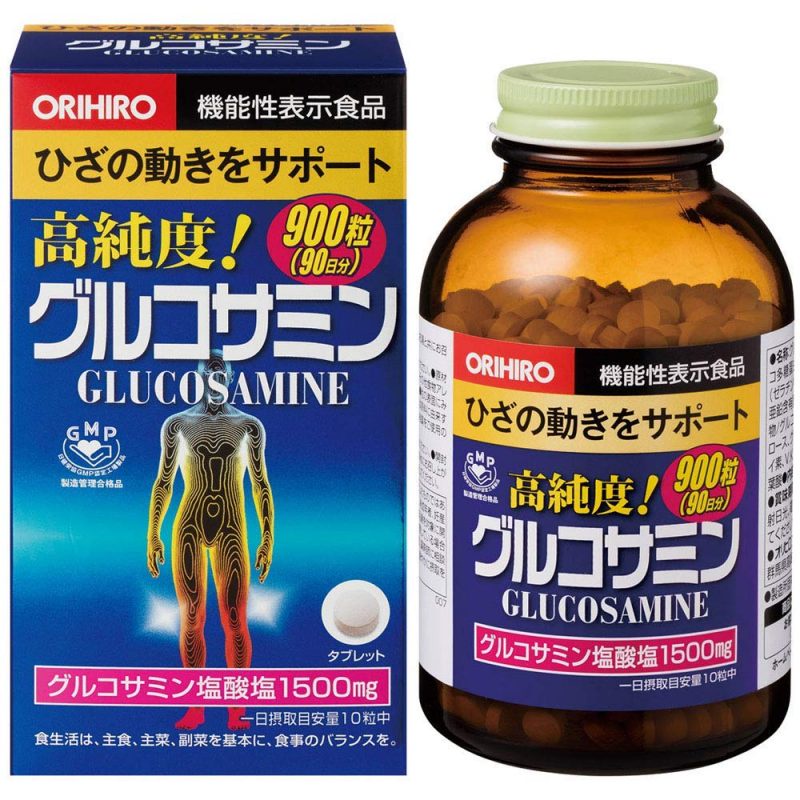Viên uống bổ sung Glucosamine ORIHIRO Nhật Bản giảm đau xương khớp tăng cường tái tạo sụn 900 viên.  Date 09/2025