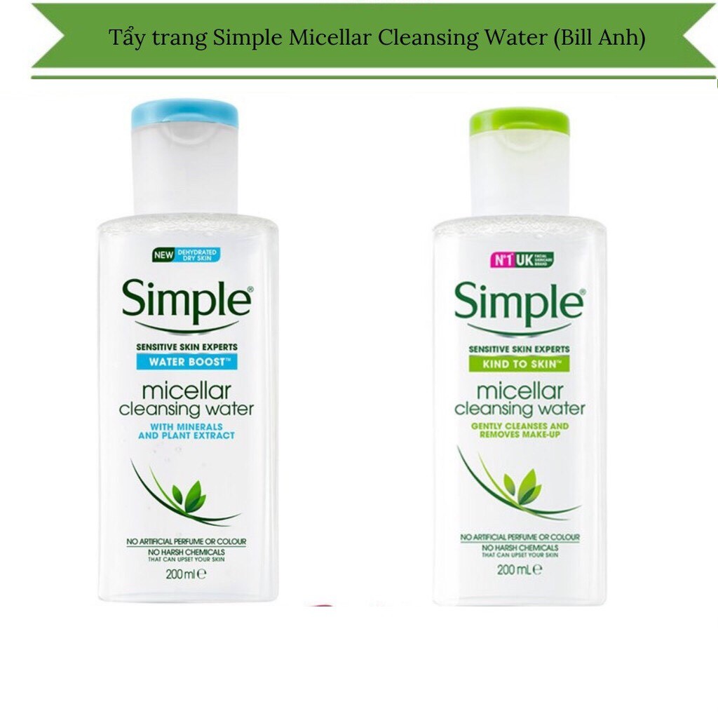 Tẩy trang cho mọi loại da Simple Micellar Water 200ml