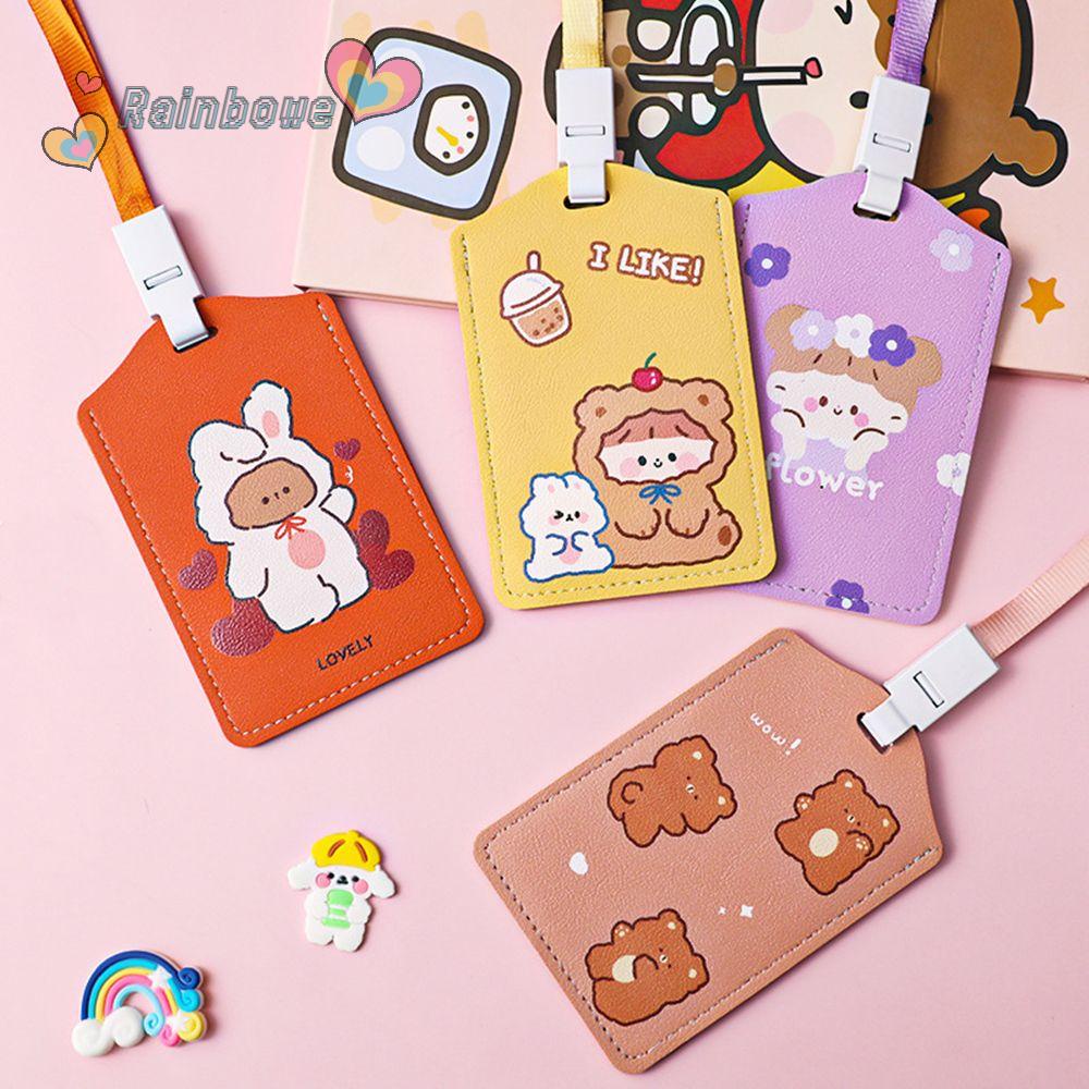 Bao đựng thẻ họa tiết hoạt hình dễ thương đa năng dùng để đựng tiền xu/thẻ ID/thẻ tín dụng/thẻ xe buýt/thẻ học sinh