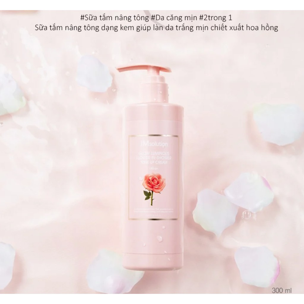 Sữa Tắm Trắng Da JMsolution Glow Luminous Flower in Shower Tone Up Cream 300ml