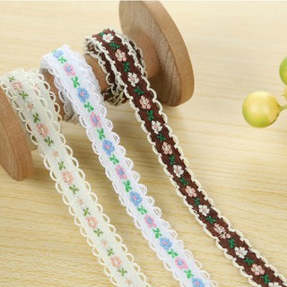 Dây Ruy Băng Ren Thêu Hoa 1.2cm Trang Trí Quần Áo Cho Bé