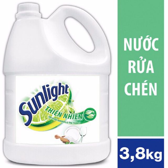 Nước rửa chén SUNLIGHT hương hoa thiên nhiên 3,,8kg