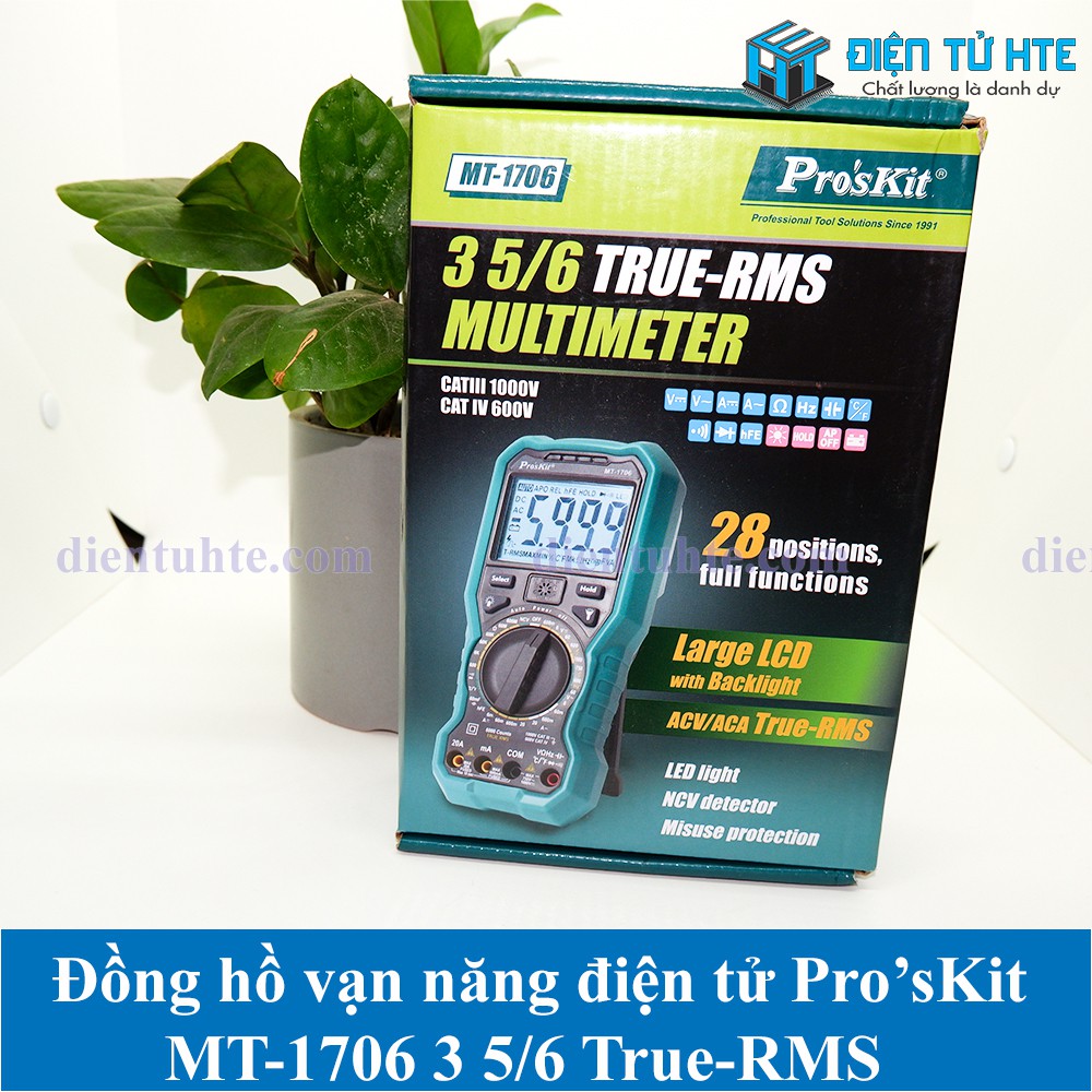 Đồng hồ vạn năng số điện tử Pro'sKit MT-1706 3-5/6 True RMS full chức năng [HTE Quy Nhơn CN2]