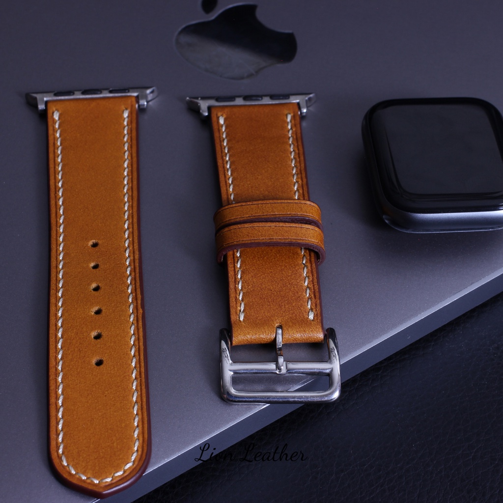 Dây đồng hồ Apple Watch màu Vàng Bò thương hiệu Lion Leather