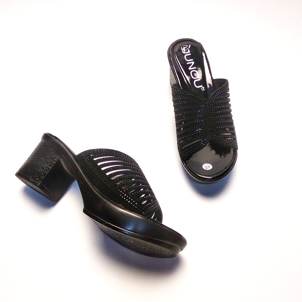 Ảnh thật - Dép cho mẹ - dép trung niên 5p đính hạt hình xương cá - bao nhẹ, bền đẹp, chắc chân