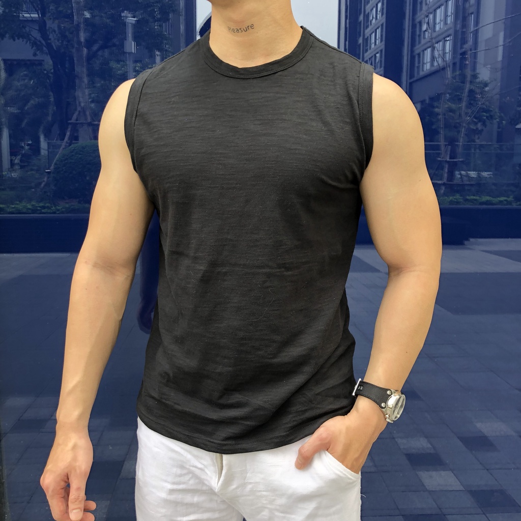 Áo Sát Nách Nam TankTop Chất Cotton 100% , Mặc Gym, Ở Nhà, Du Lịch Thỏa Mái Thoáng Mát