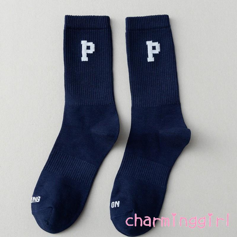 Vớ chạy bộ co giãn in chữ thiết kế đơn giản cho nữ