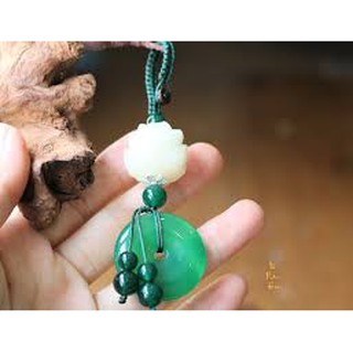 Móc khóa hồ lô ngọc xanh