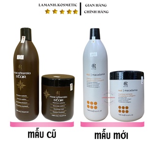 Dầu gội Combo bộ dầu gội 350ml + kem hấp ủ 500ml kiềm dầu phục hồi tái tạo sợi tóc hương nước hoa Macadamia star 500ml