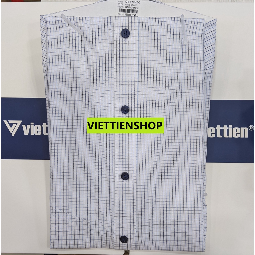 ÁO SƠ MI VIỆT TIẾN DÀI TAY VẢI TRE CA RÔ