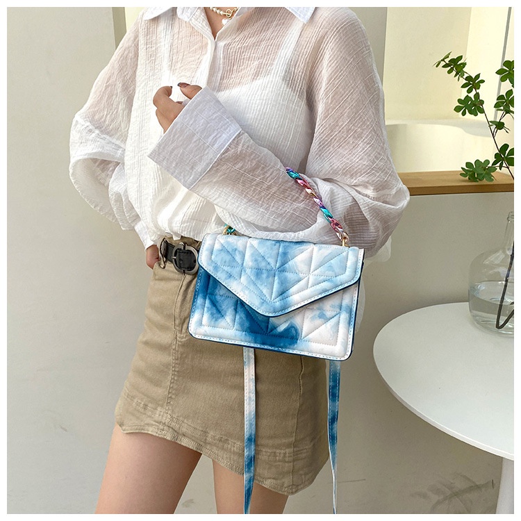 Túi Đeo JASMIN NOIR Chéo Họa Tiết Kẻ Sọc Phối Dây Xích Chần Bông Cho