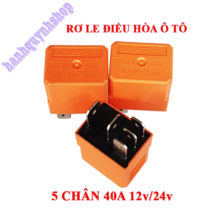 Rơ le điều hòa ô tô 5 chân 12V 40A hoặc 24V 40A màu cam loại 1 (giá bán 1 cái)