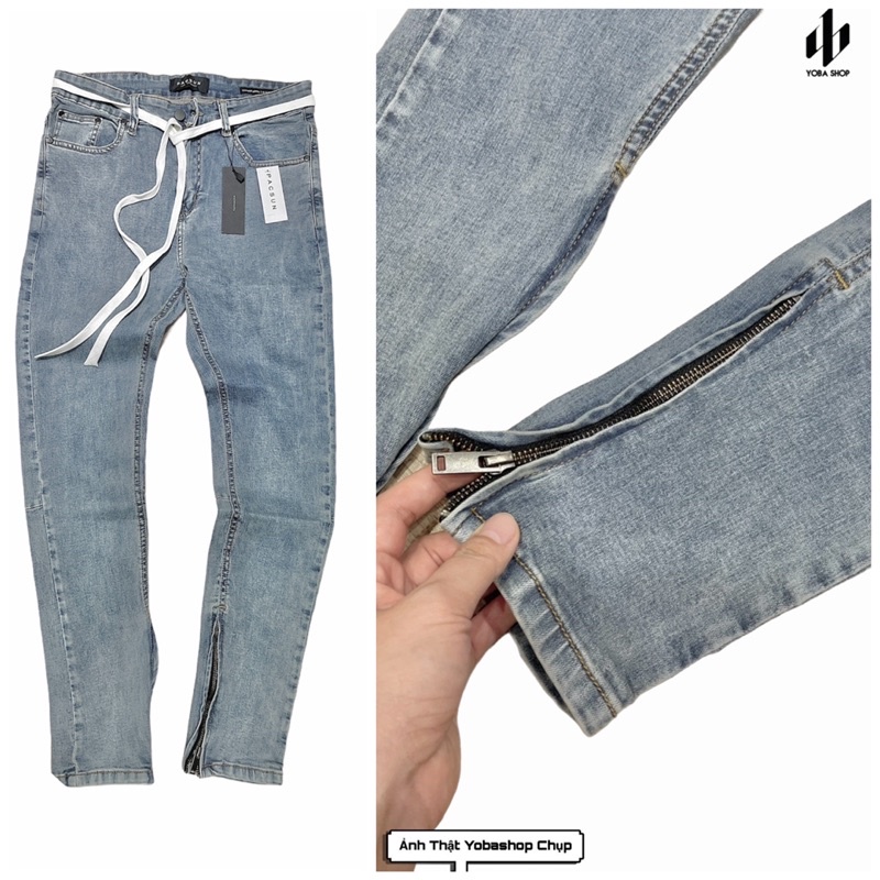 QUẦN JEANS NAM SKINNY XANH XÁM TRƠN ZIPPER XỊN MỊN YOBASHOP (ẢNH CLIP THẬT 100%) | BigBuy360 - bigbuy360.vn