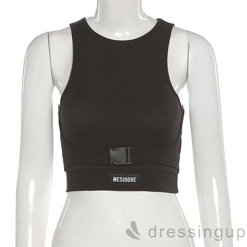 Áo Crop Top Cổ Tròn Không Tay In Chữ Cho Nữ | BigBuy360 - bigbuy360.vn