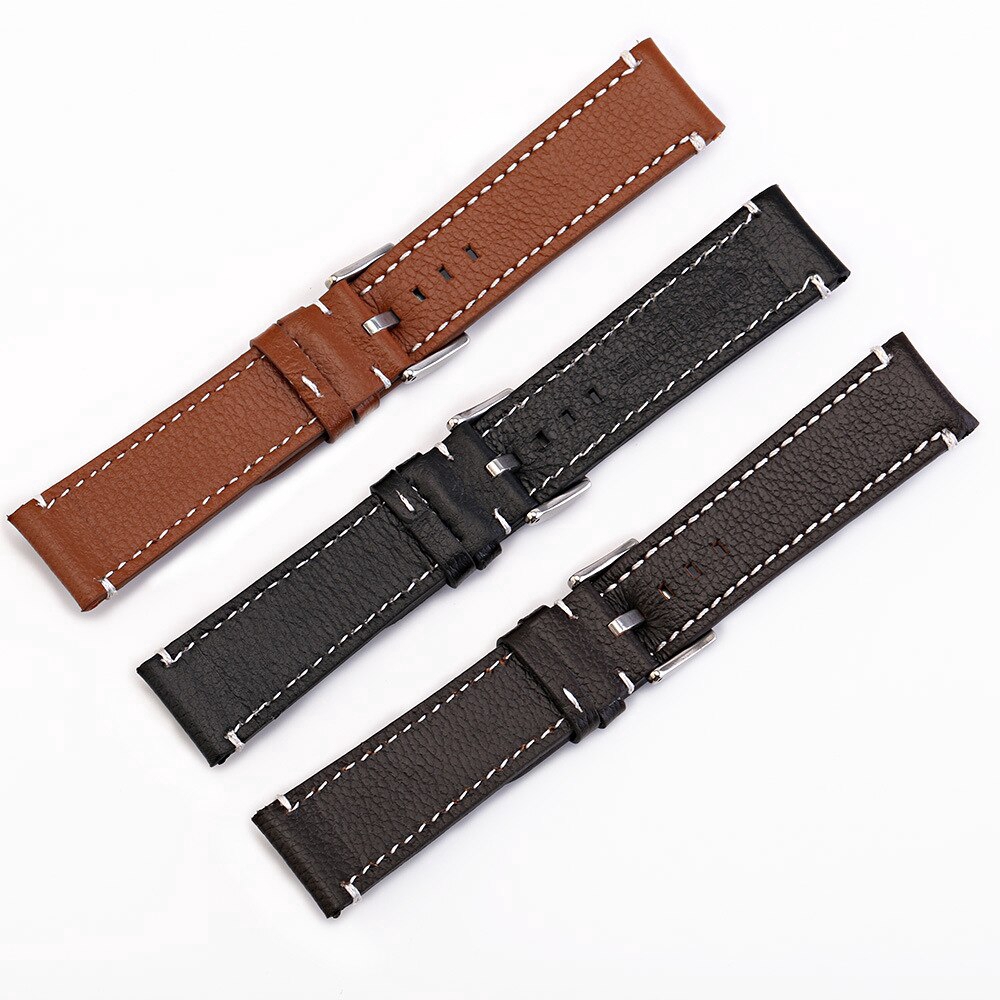 Genuine Leather Watch Band Rough Design Style Men's Fashion Watch Replacement Strap 18/19/20/21/22/24 mm
