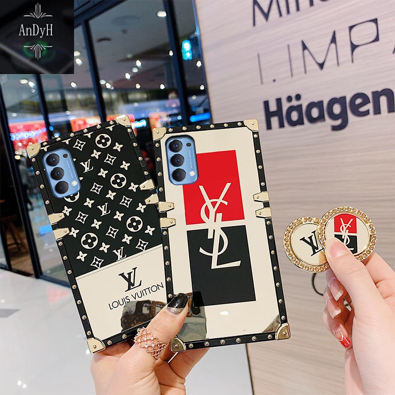 Ốp Điện Thoại Silicon Dẻo Viền Vuông Có Giá Đỡ OPPO Reno 5 / 5Pro / Reno 6 / 6 Pro / Reno 4 / 4 Pro / Reno 7 / Reno 2 / Reno 3