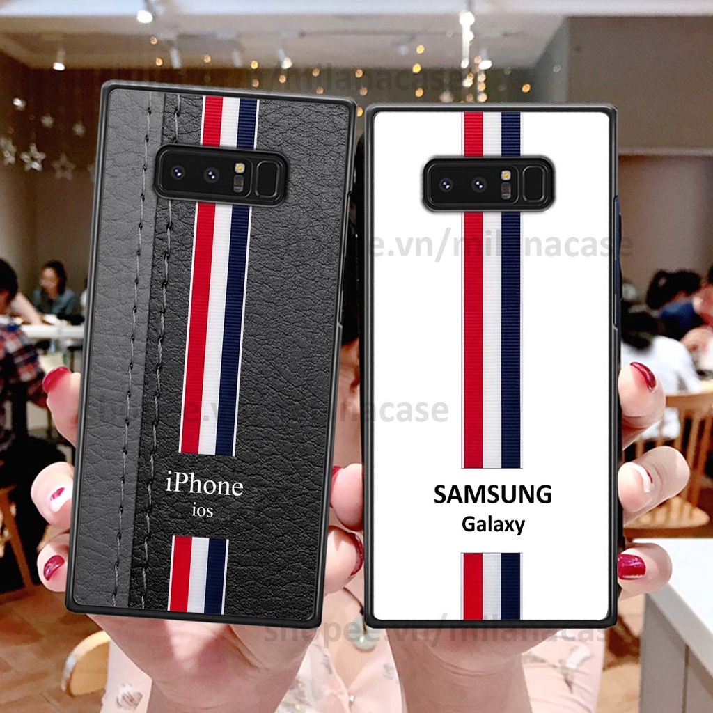 Ốp Samsung Note 8 in giả da phong cách thể thao, cá tính, thời trang