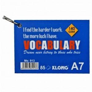 Tập thẻ Vocabulary Klong A7, 85 tờ; MS: 913