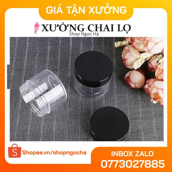 Hũ Chiết Mỹ Phẩm ❤ GIÁ RẺ NHẤT ❤ Hủ nhựa chiết mỹ phẩm tròn 20g,30g,50g nắp đen đựng kem , phụ kiện du lịch