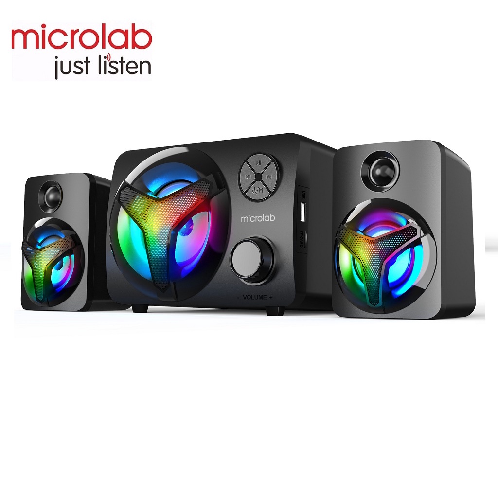 Loa vi tính MICROLAB U210 Loa Bluetooth 5.0, USB, SD Card, FM, Đèn LED nổi bật - Hàng chính hãng BH 12 tháng