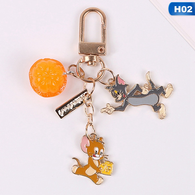 DL Tom Jerry Cat and Mouse Alloy Keychain Cover Anti-lost Decorative Pendant