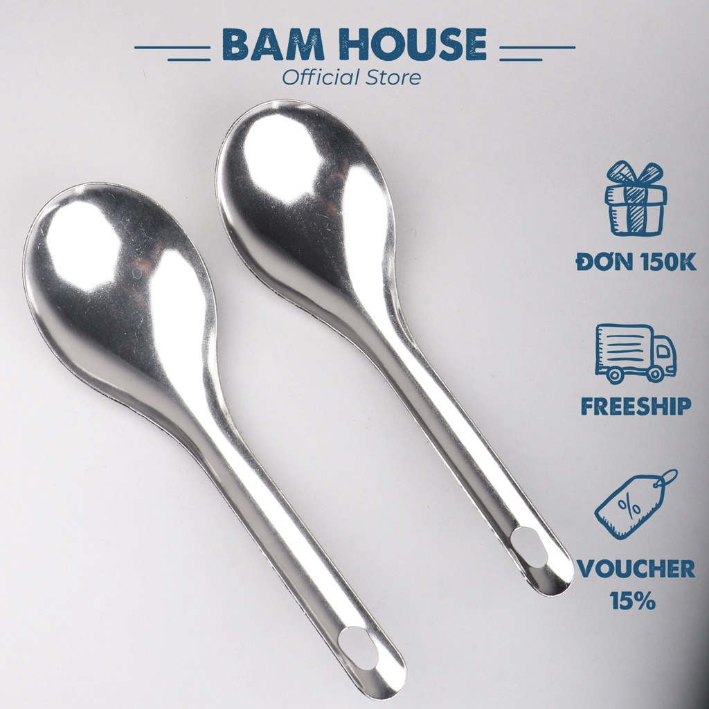 Vá Múc Canh Và Múc Cơm Inox Bam House Cao Cấp Vcci01