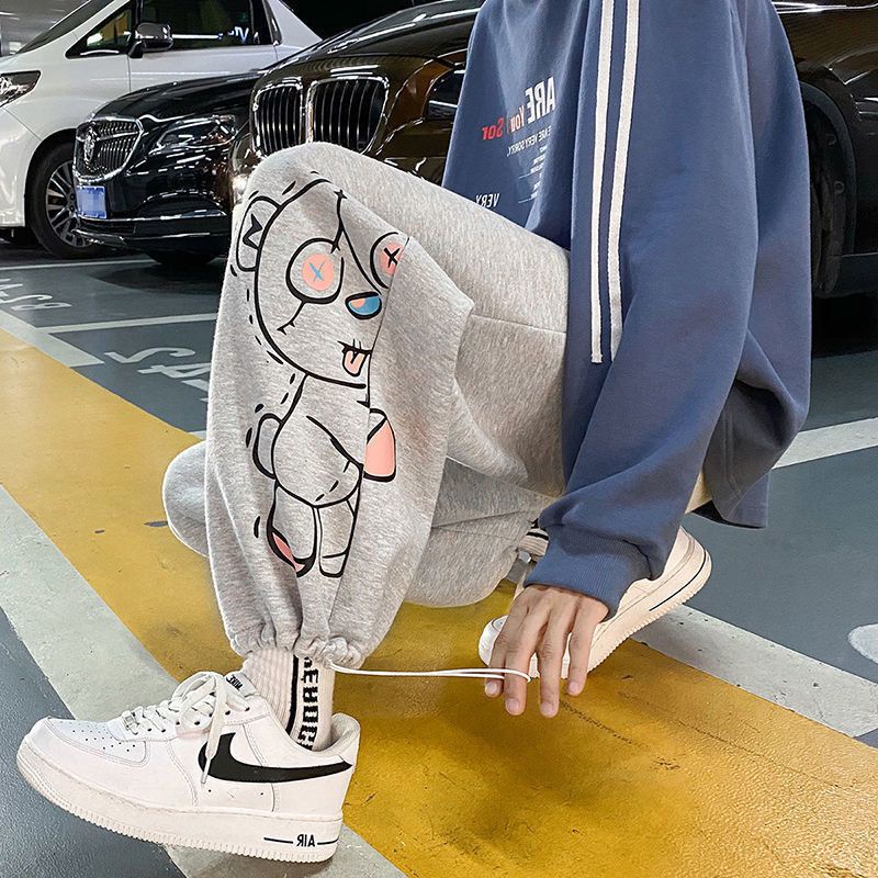 Quần ống rộng họa tiết nhuộm phong cách đường phố Nhật Bản cá tính thời trang cỡ m-5xl