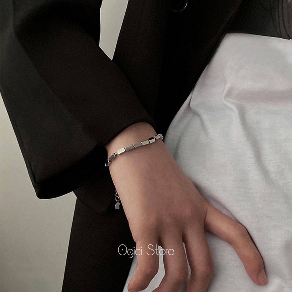 Vòng tay nữ thời trang, Lắc tay chuỗi hộp vuông phong cách nhẹ nhàng sang trọng, Cá tính, Unisex