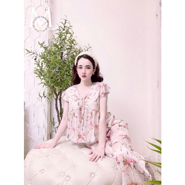 Set lụa cánh tiên Mai Ngô quần dài | BigBuy360 - bigbuy360.vn