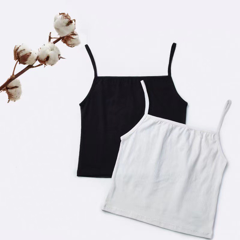 Áo hai dây chất liệu cotton 100% ôm sát mặc bên trong freesize