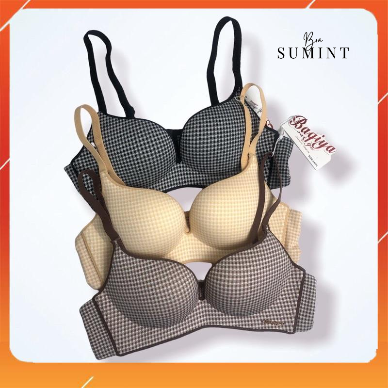 Áo lót nữ không gọng đệm mỏng nâng ngực kẻ caro, chip A7361