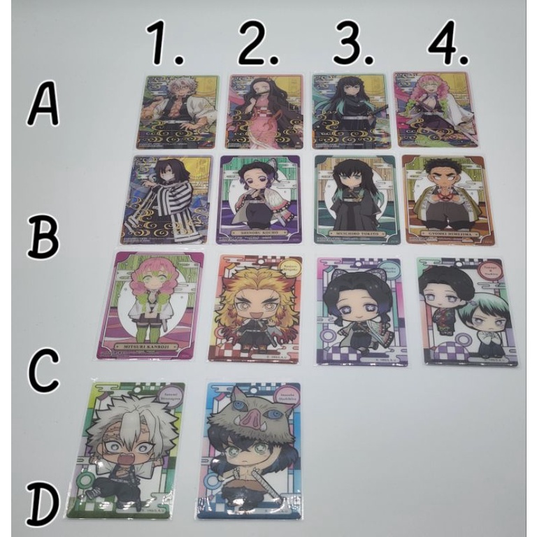 Thẻ bài bo góc chủ đề Kimetsu no Yaiba, KNY số 34, Bandai
