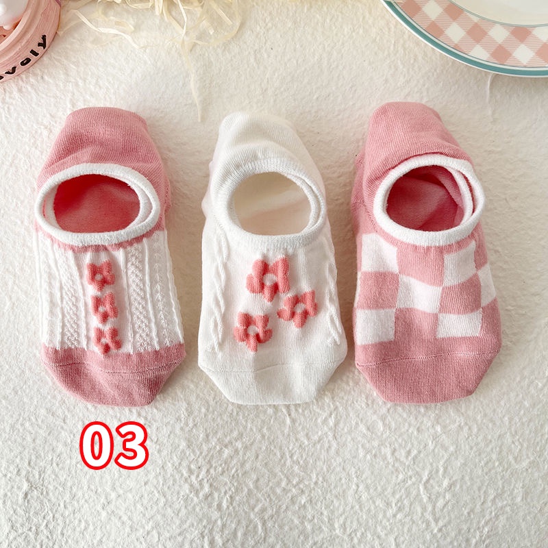 Đôi Vớ Thuyền Bằng Vải cotton In Hình Hoạt Hình Phong Cách Hàn Quốc Dành Cho Nữ