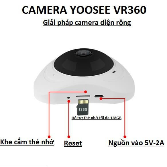 Camera Wifi YOOSEE VR360 - Ốp Trần Mini Có Hồng Ngoại