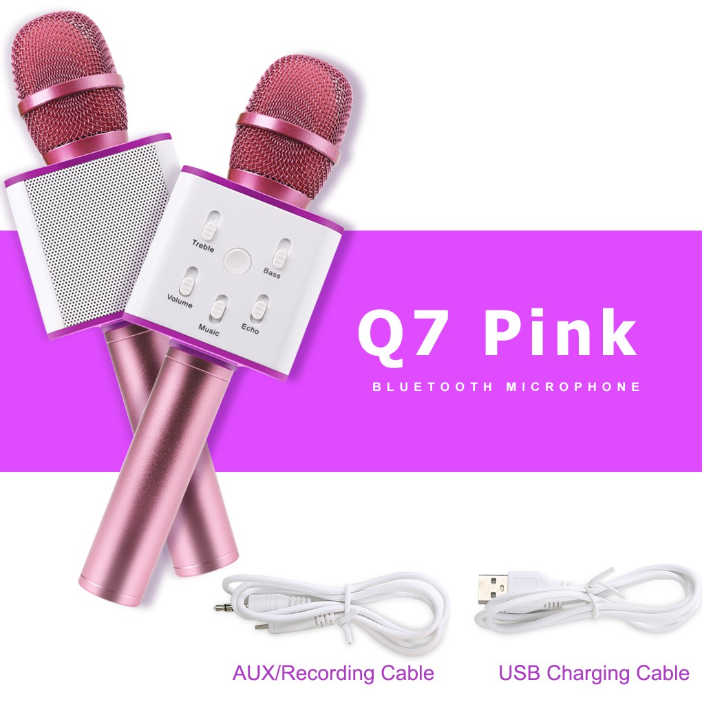 Q7 Magic Karaoke Microphone Phone KTV Player Wireless Bluetooth MIC Speaker Record Music