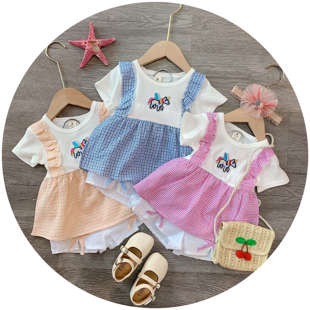 Bộ bé gái , Set bé gái Bộ quần áo bé gái Vải thô cotton mềm thoáng mát Quần áo trẻ em