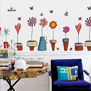 Decal dán tường hoa và bướm