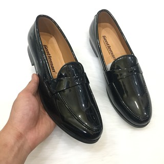 Giầy  tây giày lười nam hàn quốc đen bóng cách tân