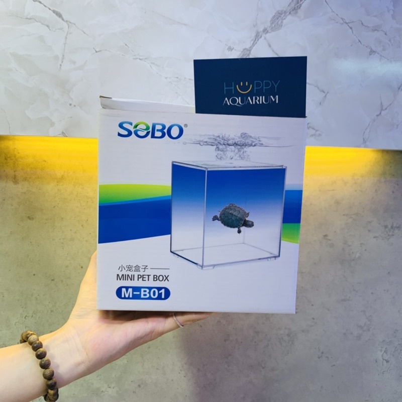 Hồ cá Mica để bàn siêu trong Sobo M B02 - Bể cá có Đèn Led 3 chế độ cảm ứng