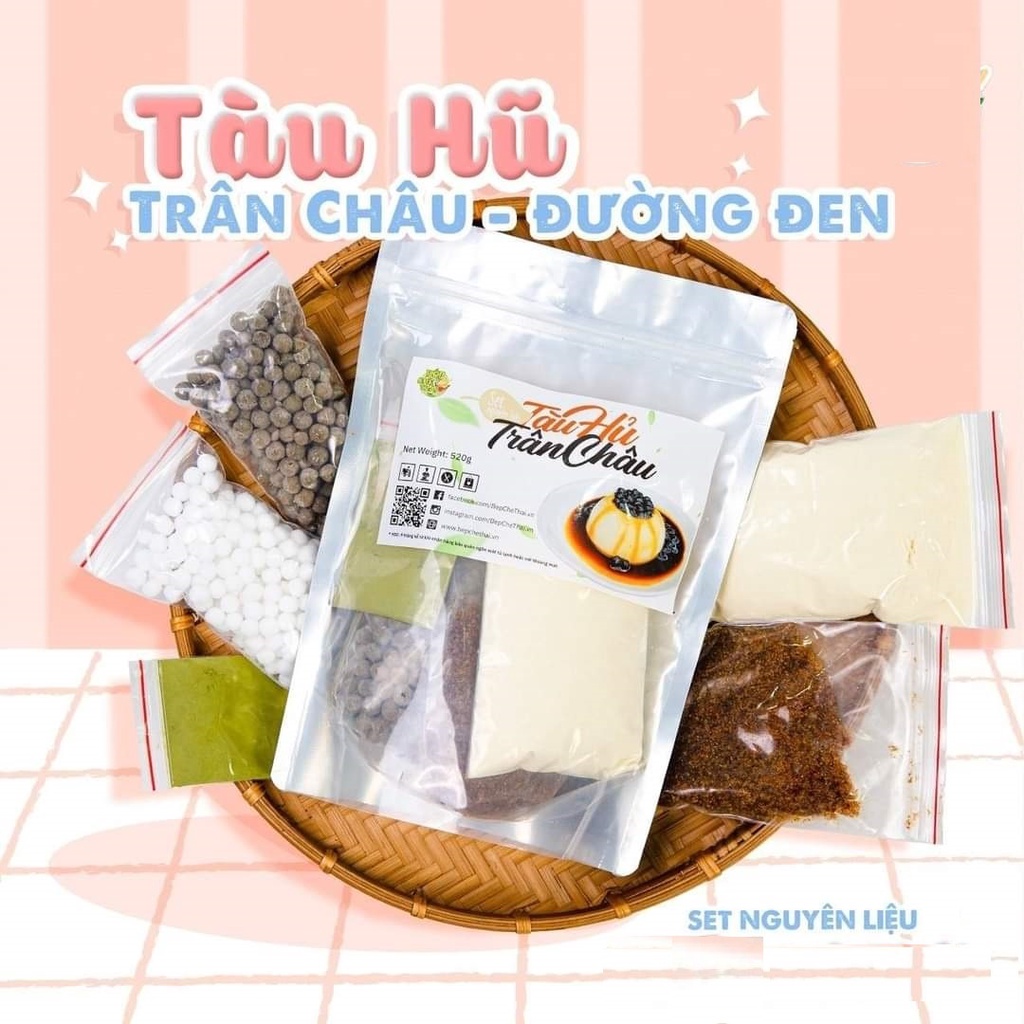 Set nguyên liệu nấu tàu hũ trân châu đường đen 12 chén thơm ngon – kèm công thức chuẩn vị