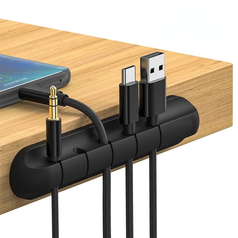 Kẹp Cố Định Dây Cáp/Tai Nghe/Dây Cáp USB Bằng Silicone Linh Hoạt Tiện Dụng
