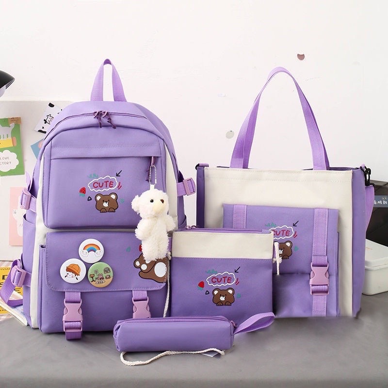 Tặng kèm 1sticker-Set balo 4 món đi học-đi làm giá rẻ