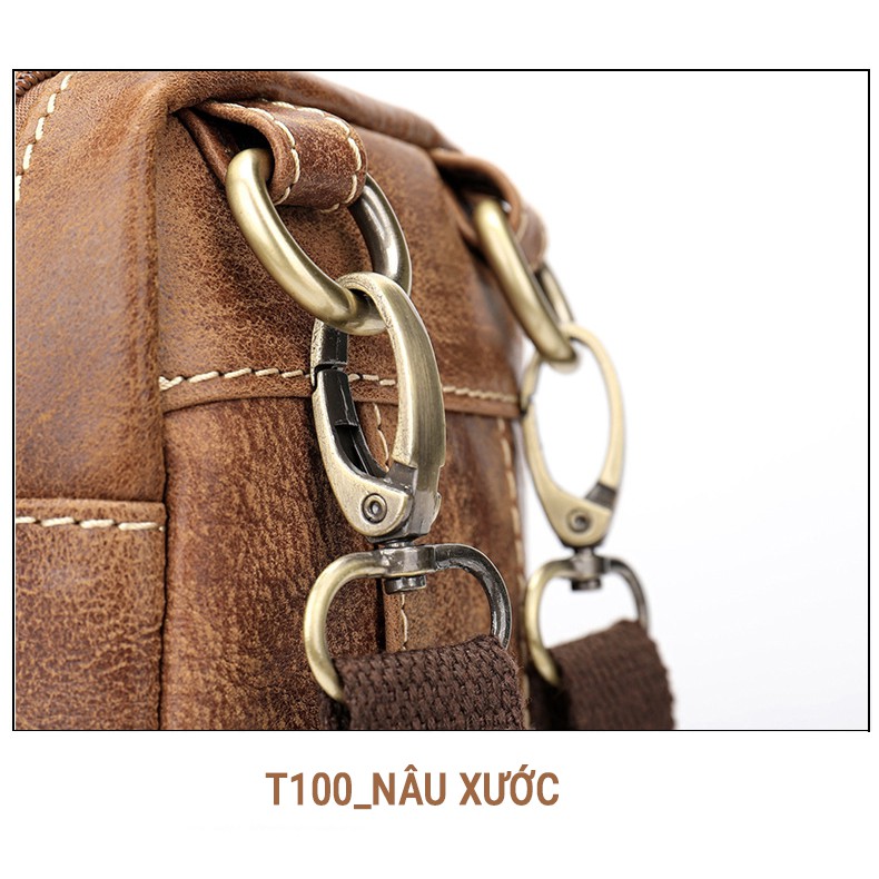 TÚI ĐEO CHÉO MINI T100 - DA BÒ CAO CẤP - KIỂU DÁNG SANG TRỌNG - PHONG CÁCH TRẺ TRUNG